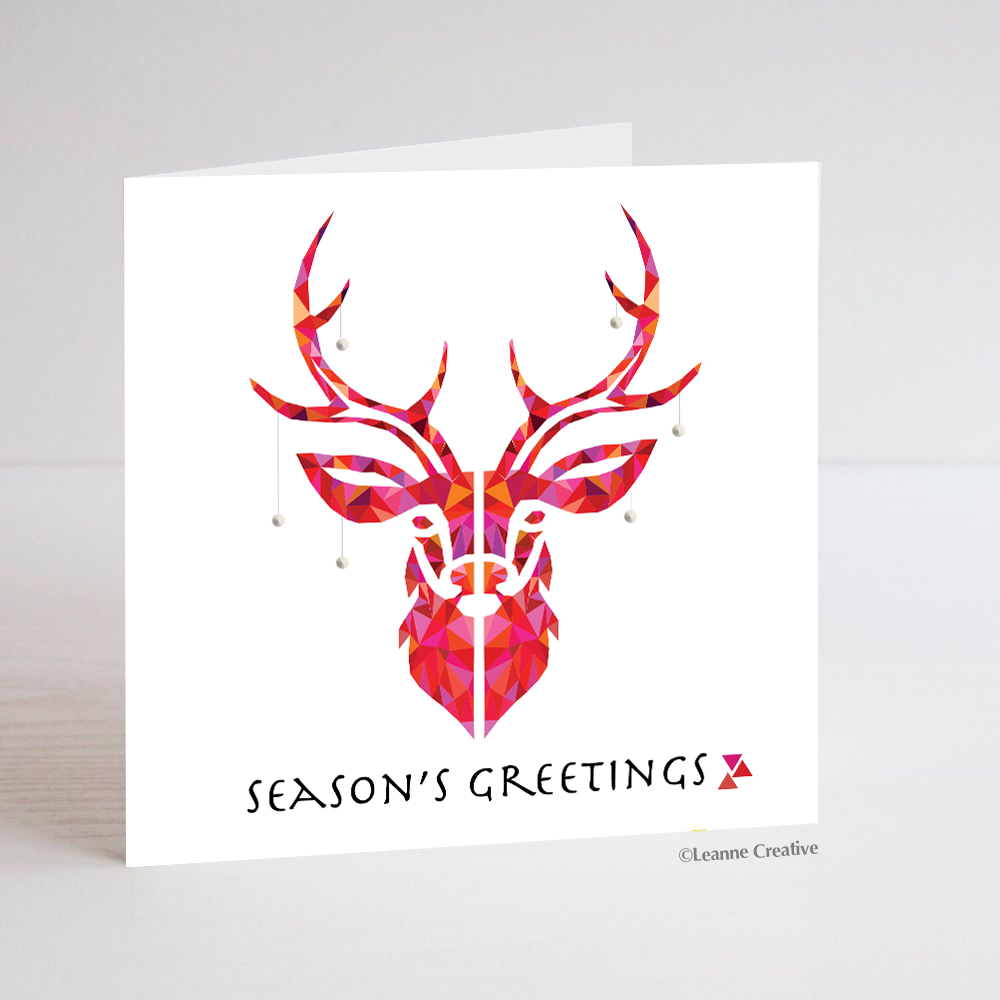 Leanne Creative reindeer Christmas card